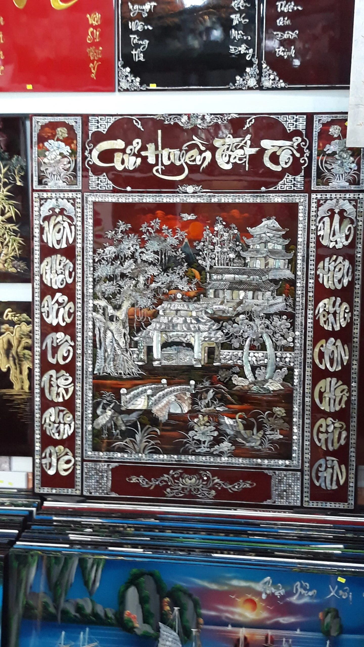 Liễn thờ sơn mài cửu huyền thất tổ