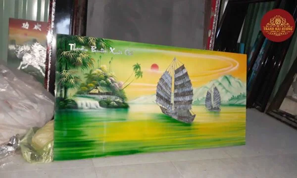 Tranh sơn mài thuận buồm xuôi gió