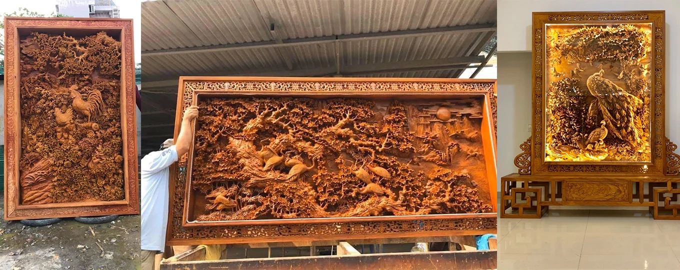 tranh gỗ đẹp treo phòng khách